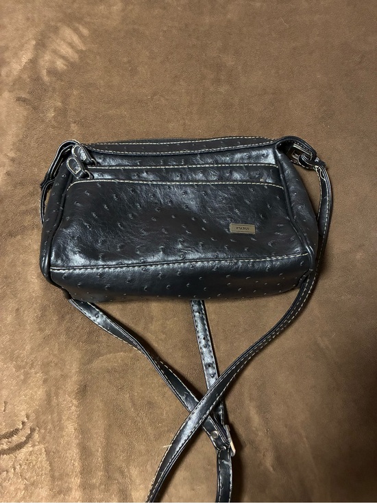 Koltov Handbags - Koltov Black Faux Ostrich Crossbody Bag